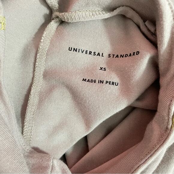 Universal Standard Eris Ash Gray Contrast Stitch Mock Neck shirt top XS 10 12 L - Picture 8 of 11